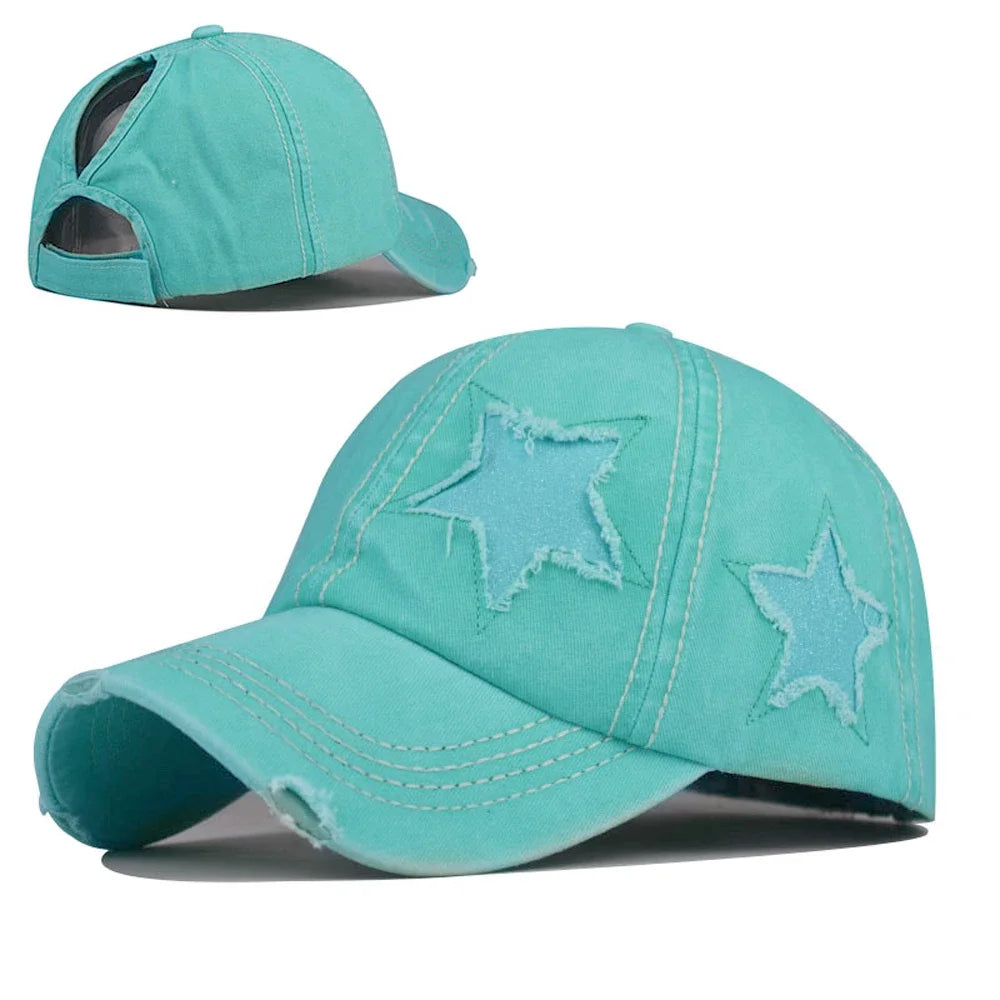 Beaira Retro Y2K Star Washed Denim Hole star Baseball cap Snapback Hats Autumn Summer fishing Hat Men Women Caps Casquette hats Gorras