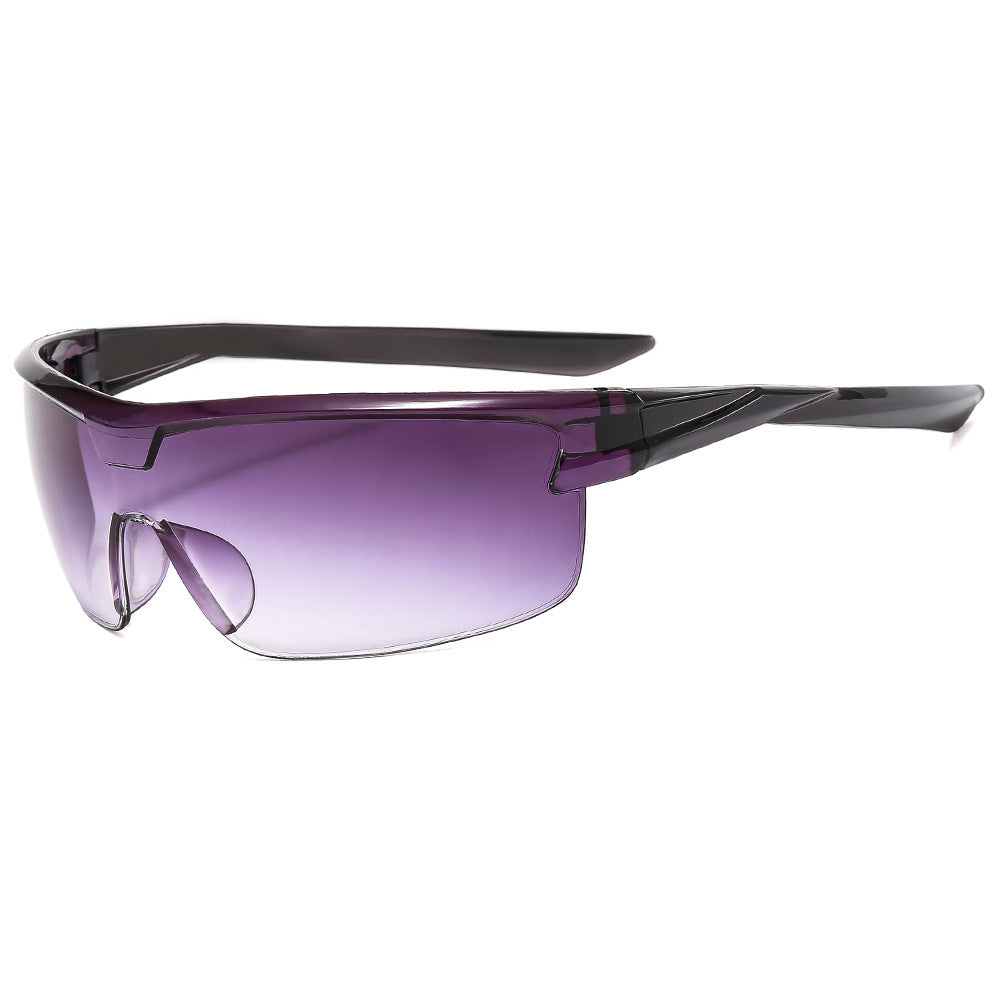 Beaira Women Sport Punk Sunglasses Wrap Around Y2K Sunglasses One Piece Frameless Eyewear Trendy 2000's Shades UV400 Men Glasses