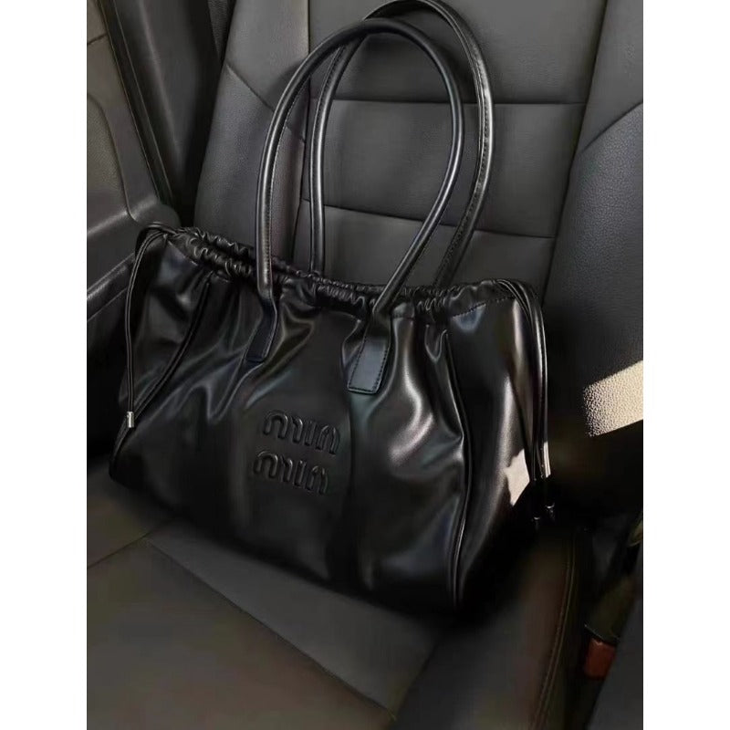 Beaira Fashion Drawstring Handbags PU Women's Crossbody Large Capacity Tote Bag Shopper Waterproof Solid Shoulder Bags for Women