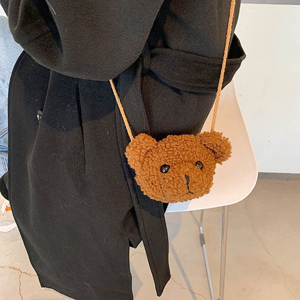 Beaira Children Cute Bear Plush Shoulder Bag Cartoon Messenger Bags Kawaii Plush Purses little Girls Stuffed Animals Backpack For Kids