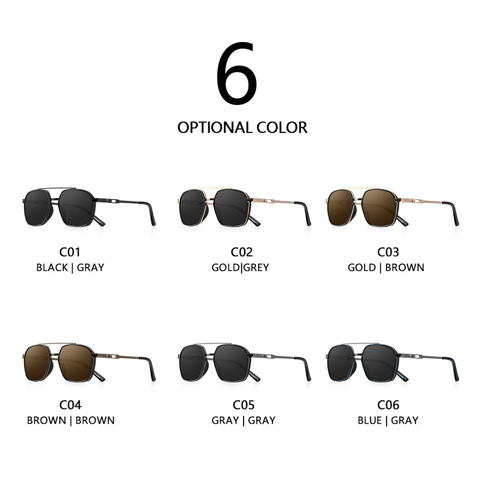 Beaira Polygon Polarized Sunglasses Men Outdoor Fishing Pilot Sun Glasses Male Vintage Retro Punk Shades Female UV Protection