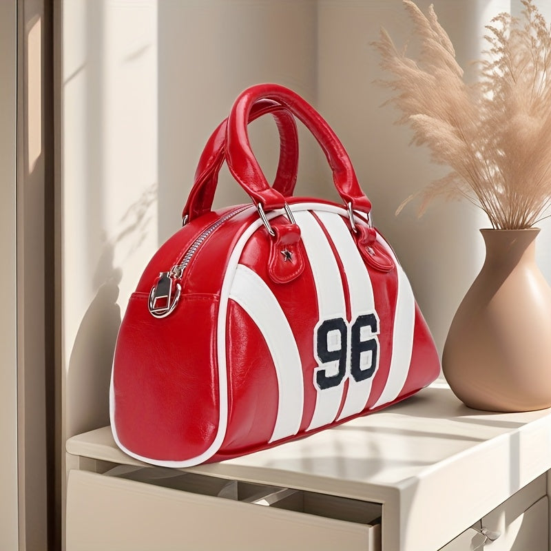 Beaira Sports style women's shoulder messenger bag contrast color campus style design sports bag bowling bag handbag