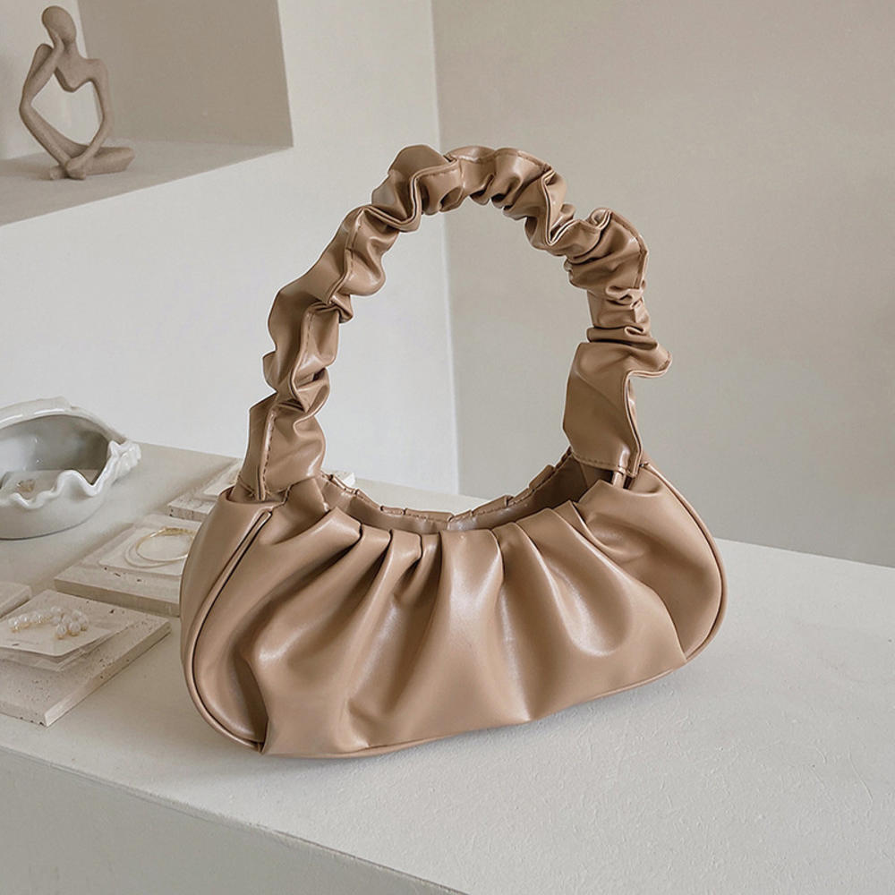 Beaira Fashion Pleated Handlebags For Women Pu Cloud Bags Leisure Armpit Bag Shopping Shoulder Bags Dumpling Handbag Female