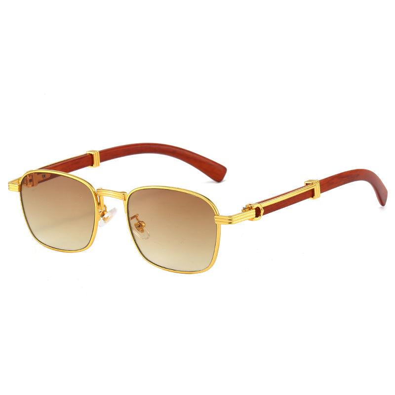 Beaira New Square Retro Sunglasses Man Wooden Metal Frame Women Sun Glasses Business Outdoor Eyewear Gift Summer Style