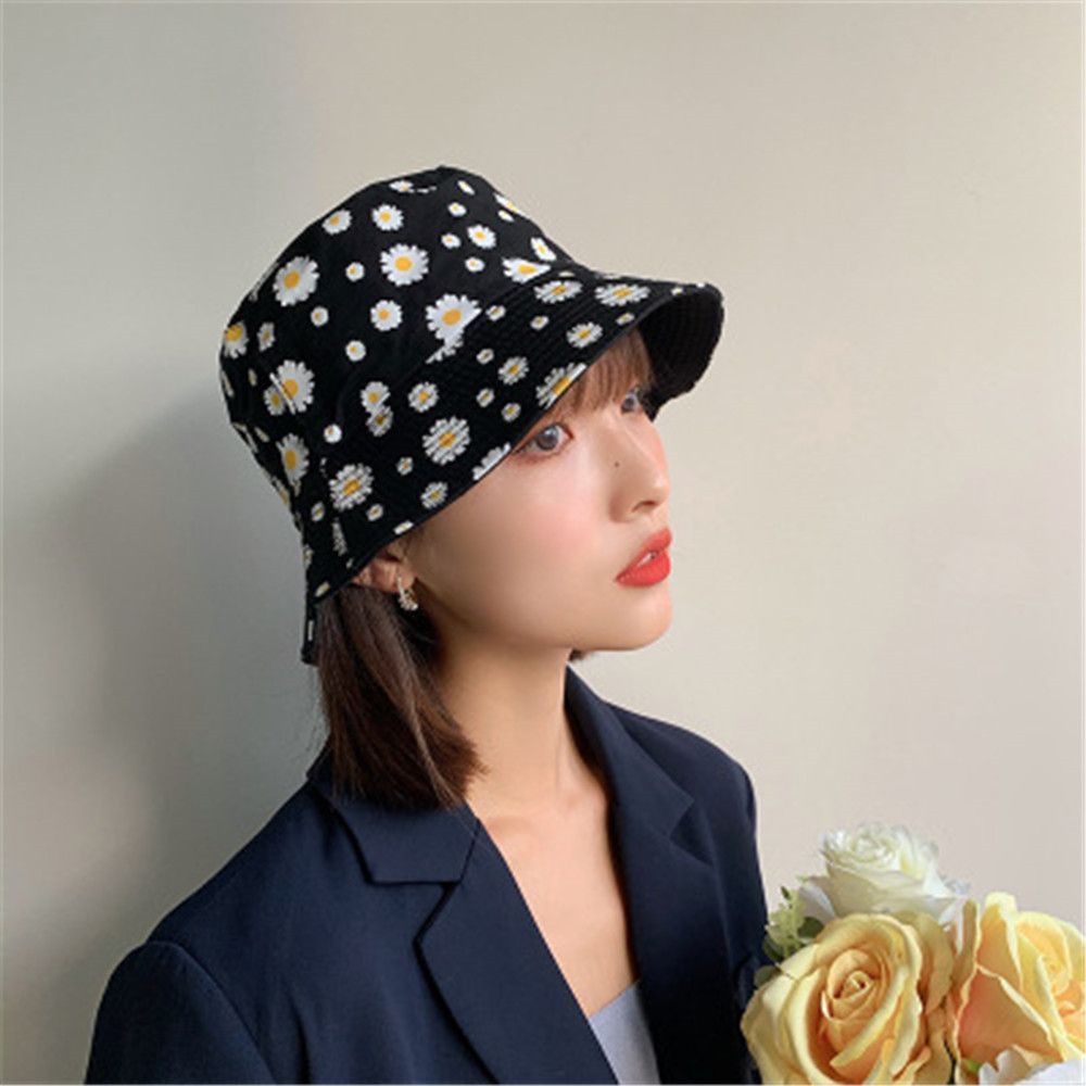 Beaira Women Fashion Cotton Beach Sun Hats Summer Daisies Bucket Hat Femme Floral Hat Fisherman Hat