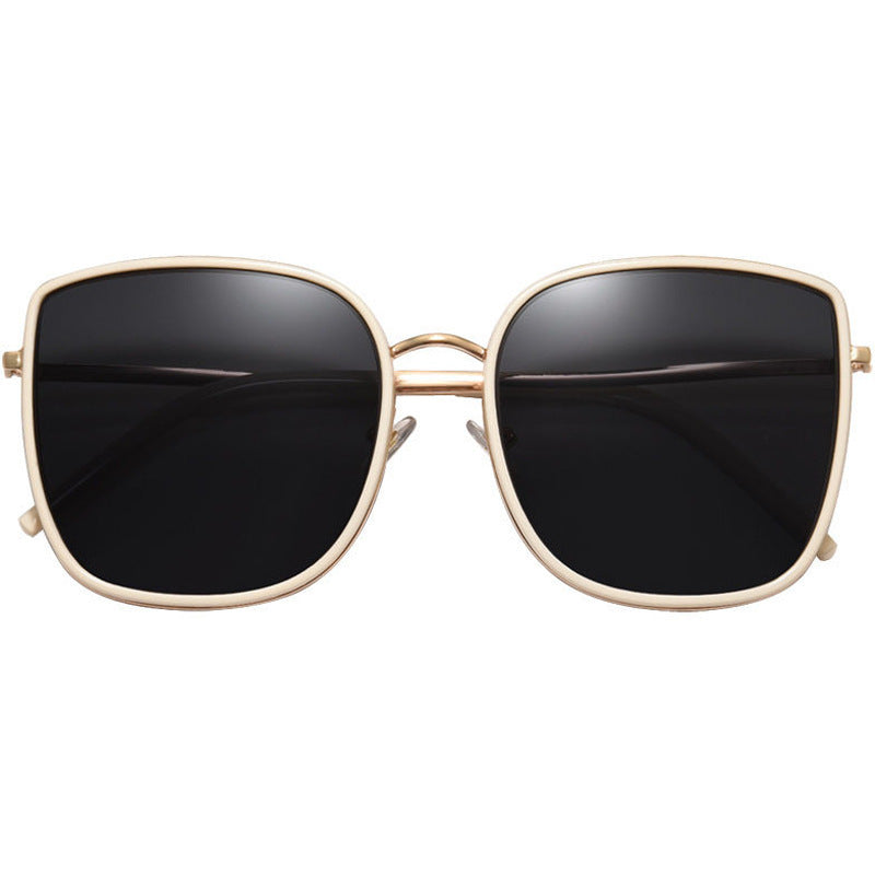 Beaira new white concave shape sunglasses big frame big face square sunglasses for women