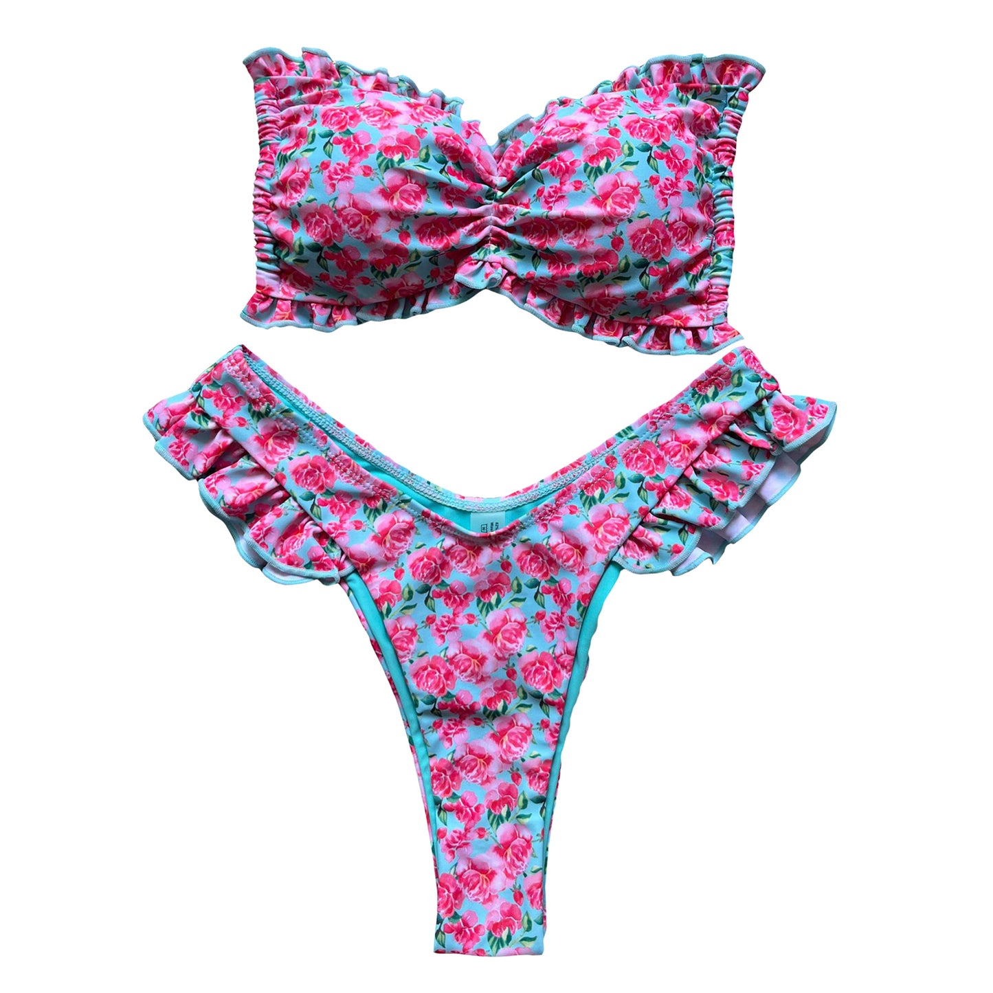 Beaira Stylish Women s Tropical Print Bikini Set with Adjustable Tie Back and Halter Neck Chic Two Piece Swimsuit for Summer Beachwear