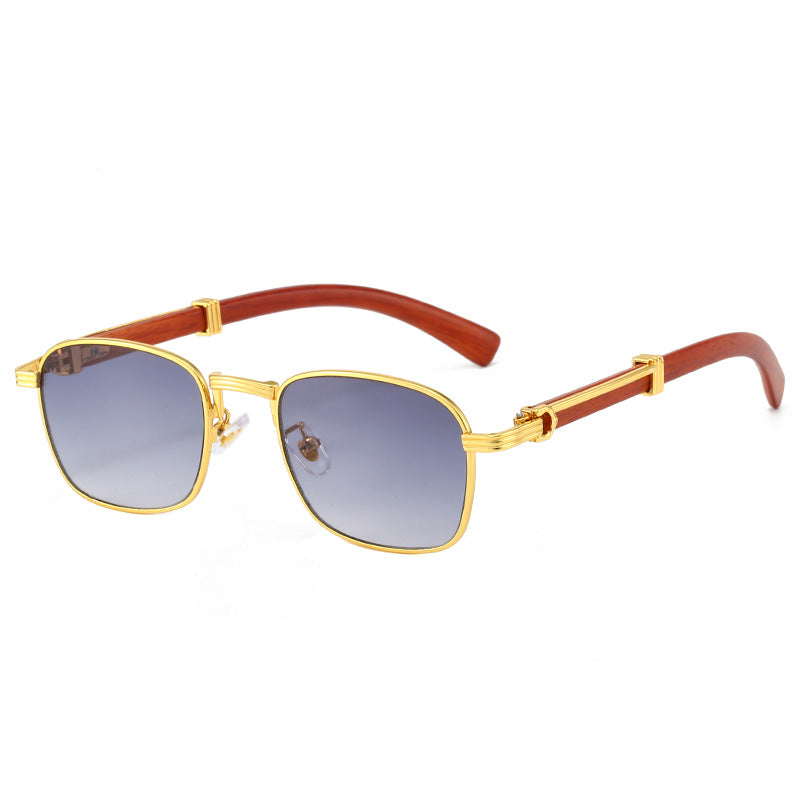 Beaira New Square Retro Sunglasses Man Wooden Metal Frame Women Sun Glasses Business Outdoor Eyewear Gift Summer Style
