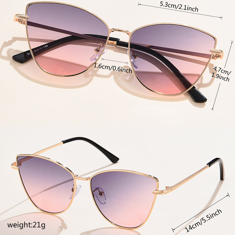 Beaira Triangle Metal Frame Sunglasses Women Cat Eye Trendy Small Fashion Cateye Sun Glasses Streetwear Shades Feminino UV400