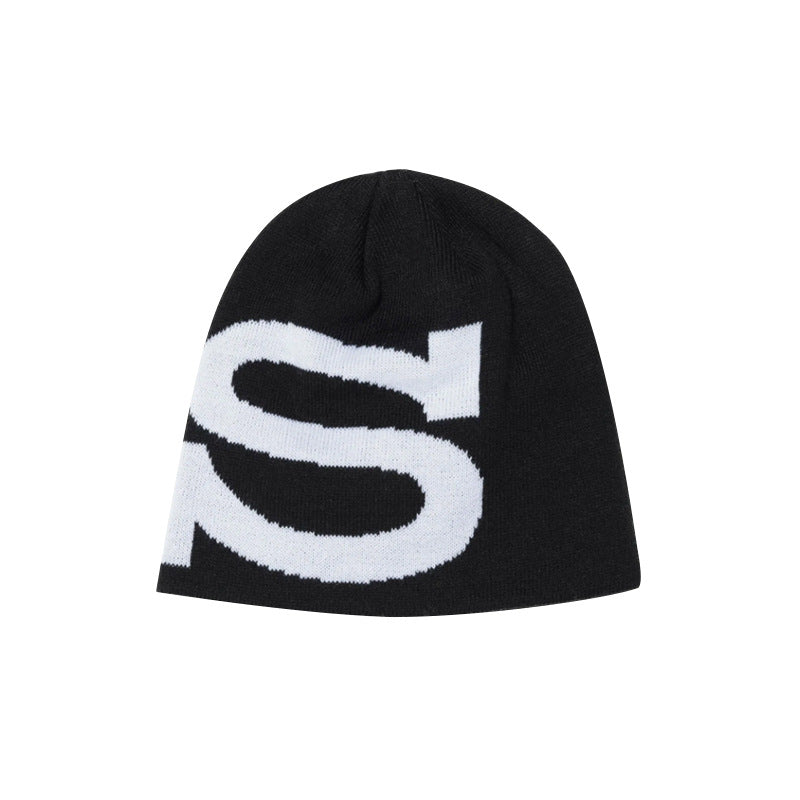 Beaira New Y2K Knitted Beanies Hat Unisex Autumn Winter Warm Wool Beanies Hip Hop Ear Gorras Skiing Cycling Outdoor Letter S Hat