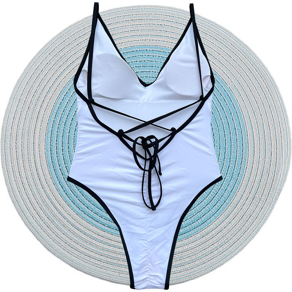 Beaira One Piece Swimsuit Halter Bandage Swimwear Women Padded Swimsuit Bride Bathing Suit Beachwear Monokini Female Swimming Suit
