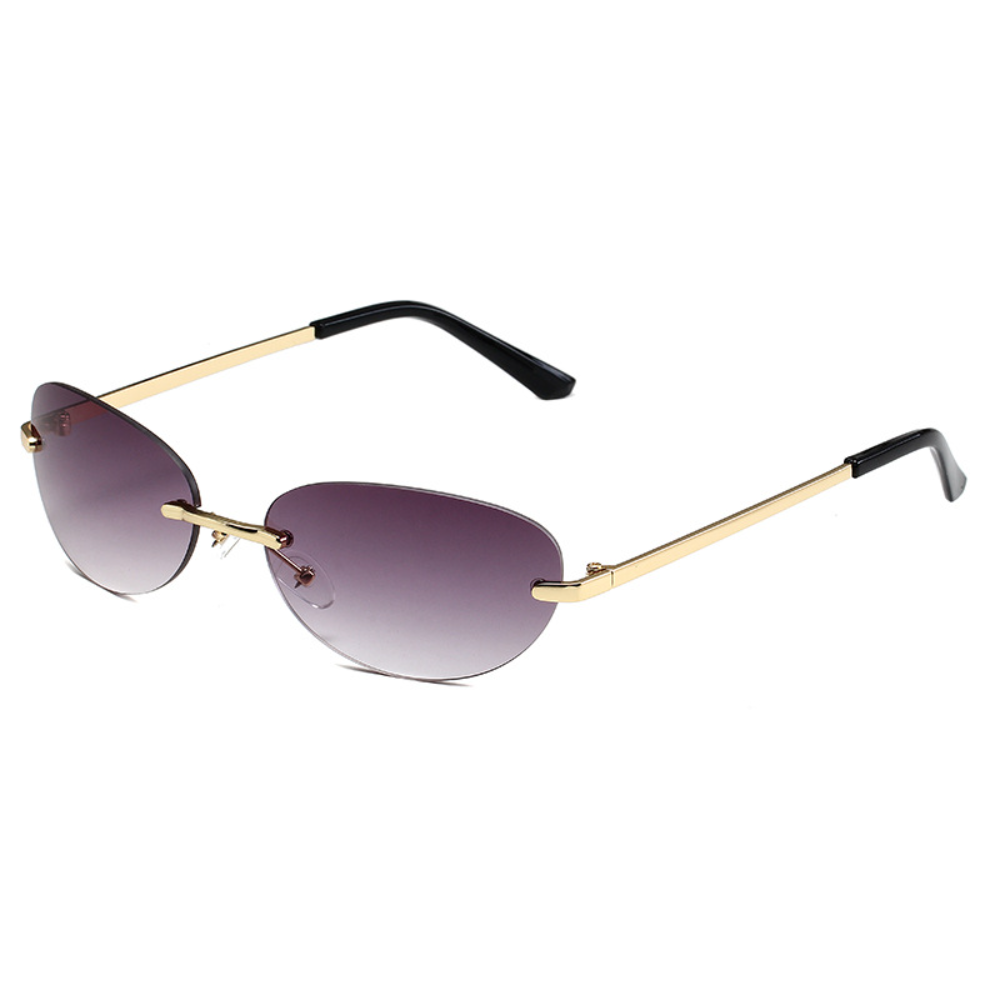 Beaira Trendy Y2K Frameless Oval Sunglasses Vintage Style UV400 Protection Goggles Men Women Fashion Sun Glasses Outdoor Shades