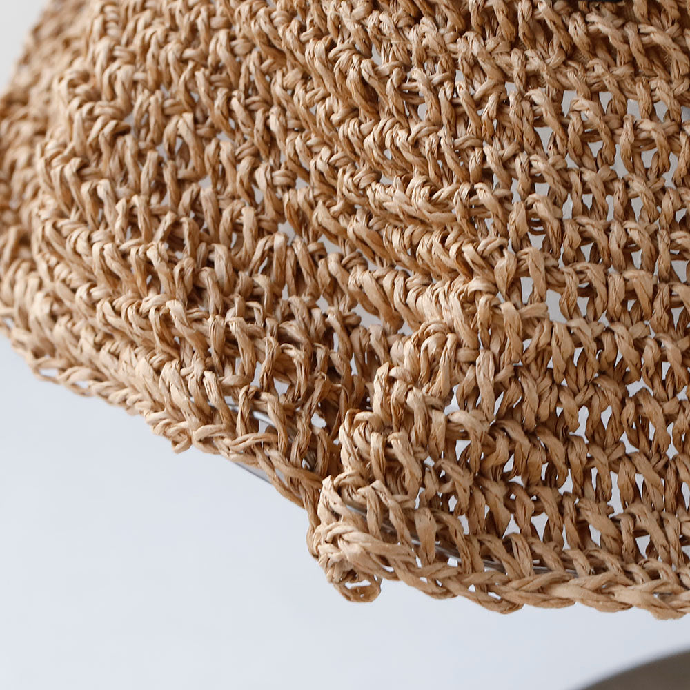 Beaira NEW high quality Handmade stripe Sun Hat Floppy Summer Hats For Women Beach Panama Straw Dome Bucket Hat Femme Shade Hat