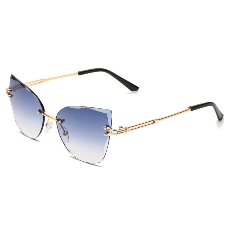 Beaira Vintage Rimless Sunglasses Women Men Steampunk Eyeglasses New Fashion Cat Eye Gradient Sun Glasses UV400 Shades Goggles