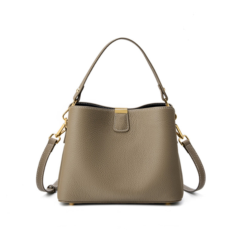 Beaira 100% Cow Genuine Leather Bucket Shoulder Crossbody Bags For Women 2025 Luxury Designer Wide Strap Tote Ladies Handbags