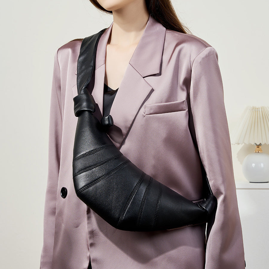 Beaira New Retro sheepskin Dumpling French Croissant Fashion Horn Bag chest bag Trendy Niche Net Handheld Women Large capacity