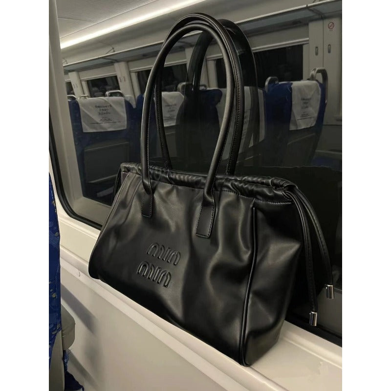 Beaira Fashion Drawstring Handbags PU Women's Crossbody Large Capacity Tote Bag Shopper Waterproof Solid Shoulder Bags for Women