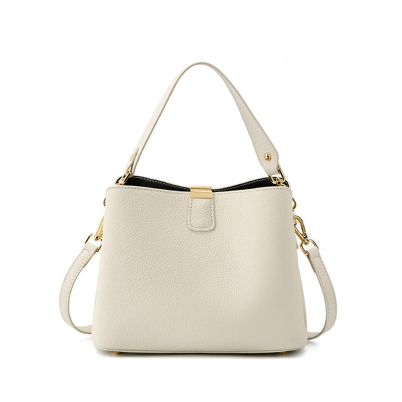 Beaira 100% Cow Genuine Leather Bucket Shoulder Crossbody Bags For Women 2025 Luxury Designer Wide Strap Tote Ladies Handbags
