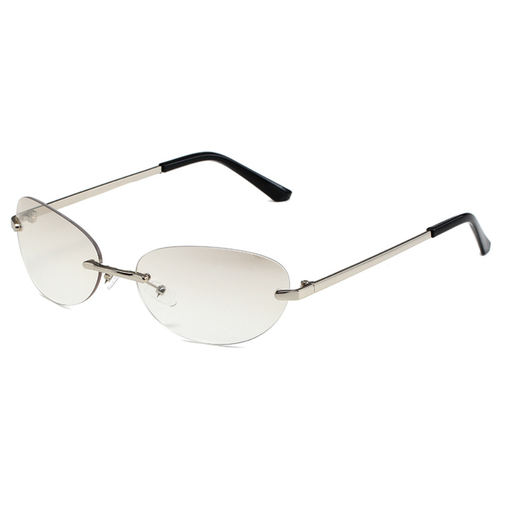 Beaira Trendy Y2K Frameless Oval Sunglasses Vintage Style UV400 Protection Goggles Men Women Fashion Sun Glasses Outdoor Shades