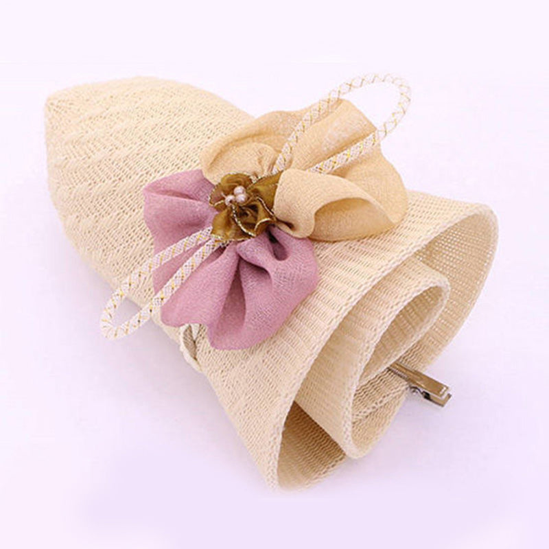 Beaira Women Straw Hats Sun Hats Straw Hat Ladies Panama Cap Sun Protection Wide Brim Ribbon Bowknot Girls Outdoor Summer Beach Sun Hat