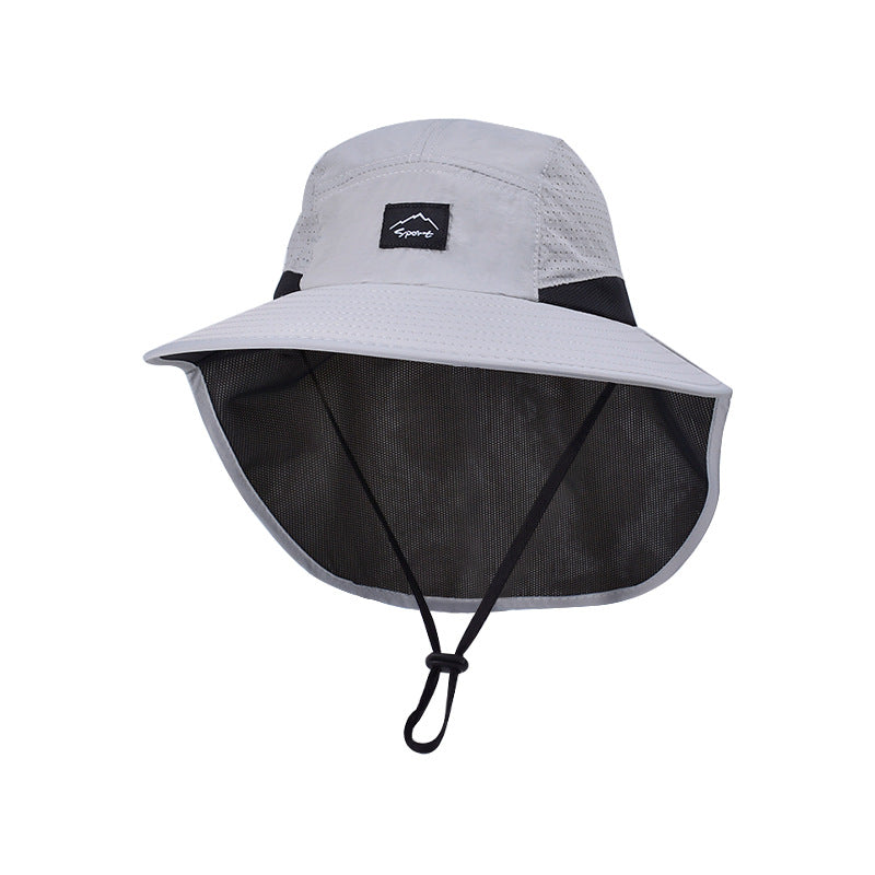 Beaira Summer Water-resistant Men's Fisherman Hats with Shawl Outdoor Hiking Fishing Breathable Wide Brim Bucket Hat Sun UV Protection