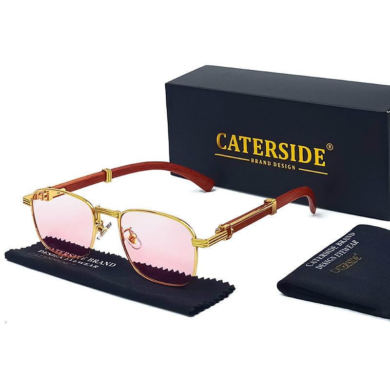 Beaira New Square Retro Sunglasses Man Wooden Metal Frame Women Sun Glasses Business Outdoor Eyewear Gift Summer Style