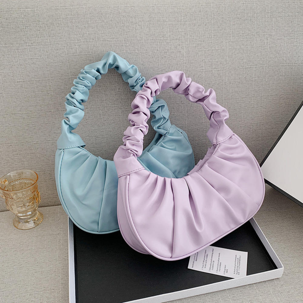 Beaira Fashion Pleated Handlebags For Women Pu Cloud Bags Leisure Armpit Bag Shopping Shoulder Bags Dumpling Handbag Female