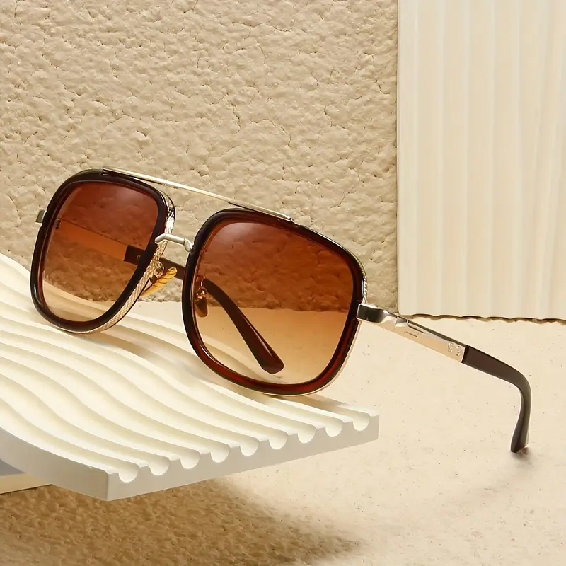 Beaira New Fashion Big Frame Sunglasses Men Square Metal Sun Glasses Women Retro Sun Glasses Vintage High Quality Gafas Oculos De Sol
