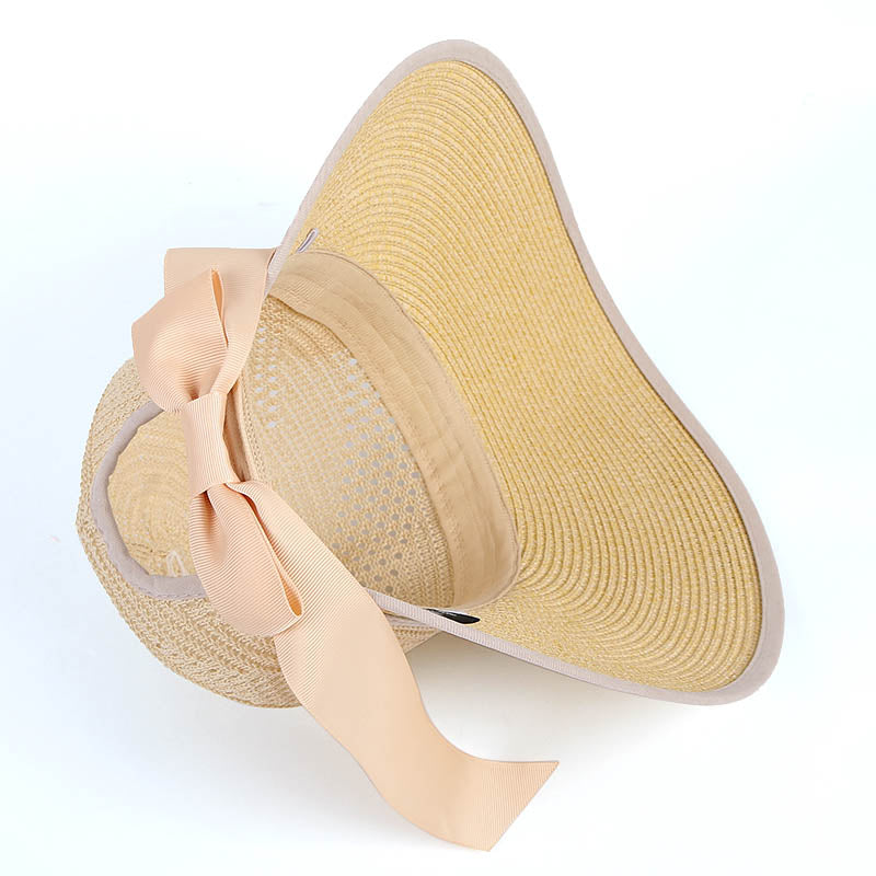Beaira Summer Sun Hat Women Beach Accessories Wide Brim UV Protection Visor Sunshade Cap Ladies Bowknot Korean Panama Floppy Sunhat