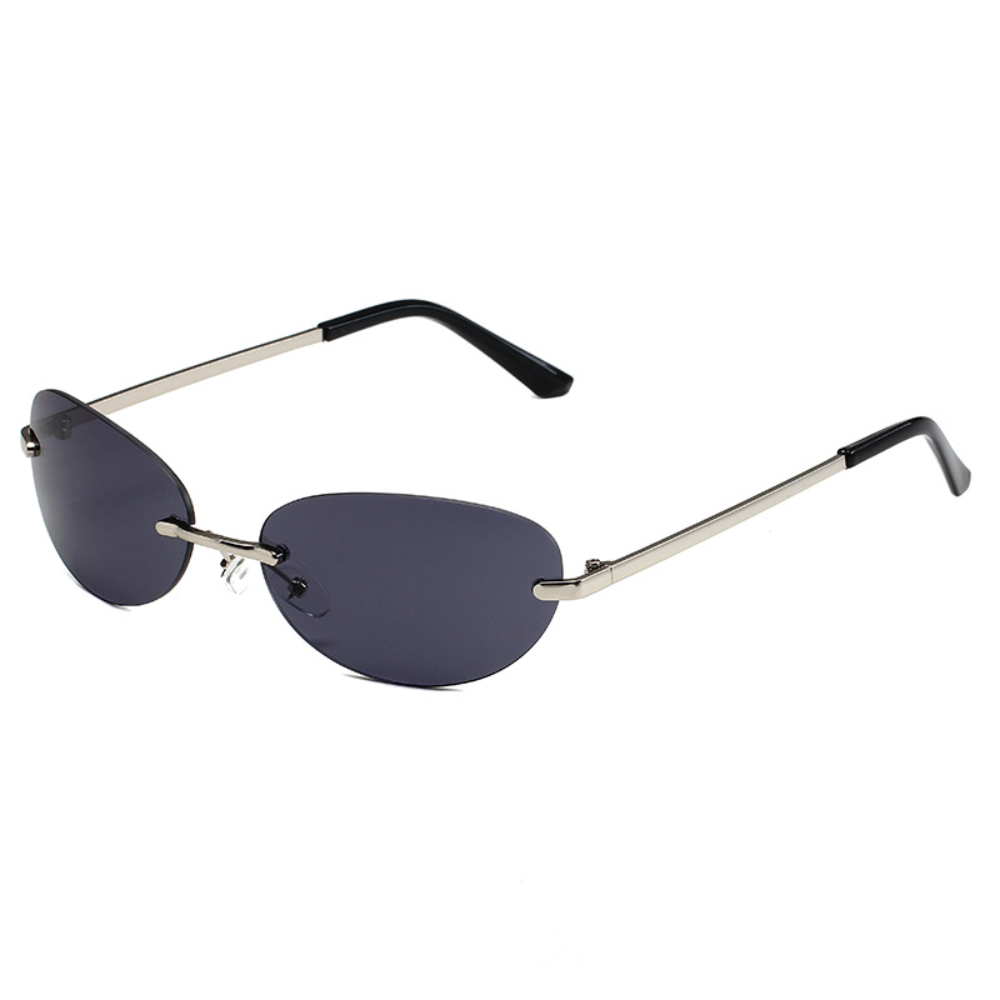 Beaira Trendy Y2K Frameless Oval Sunglasses Vintage Style UV400 Protection Goggles Men Women Fashion Sun Glasses Outdoor Shades