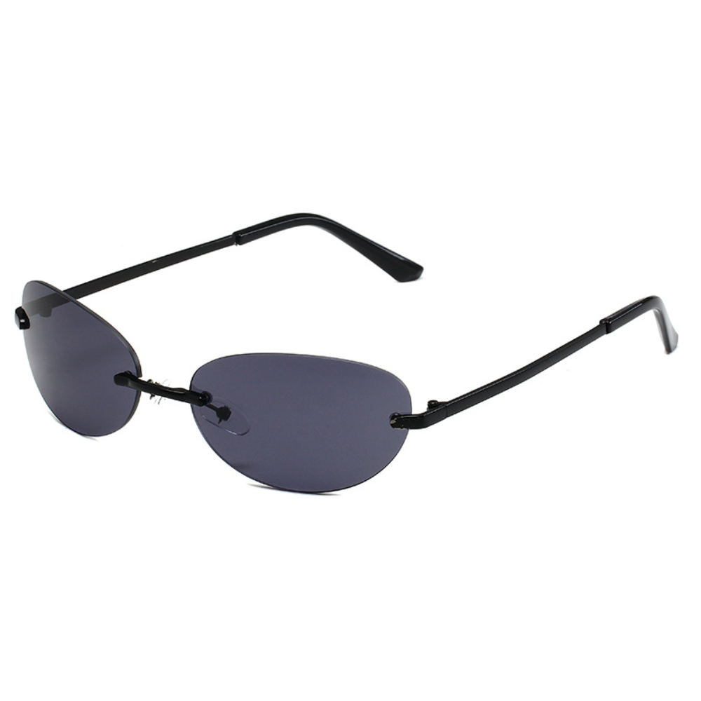 Beaira Trendy Y2K Frameless Oval Sunglasses Vintage Style UV400 Protection Goggles Men Women Fashion Sun Glasses Outdoor Shades