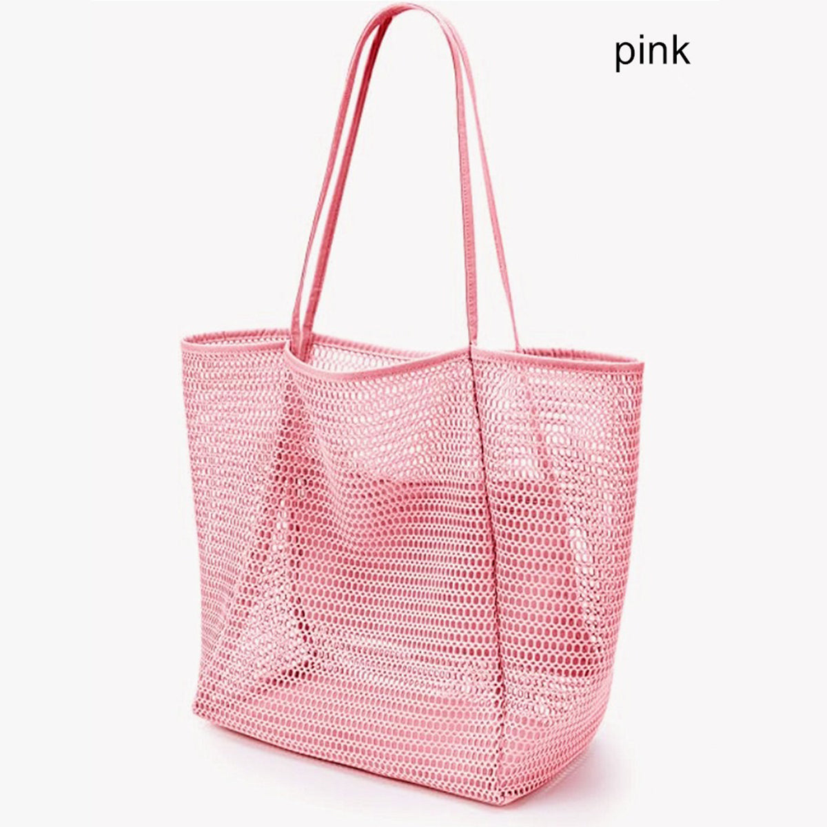 Beaira Mesh Beach Tote Womens Shoulder Handbag,Women's Portable Washing and Swimming Clothing Storage Bag