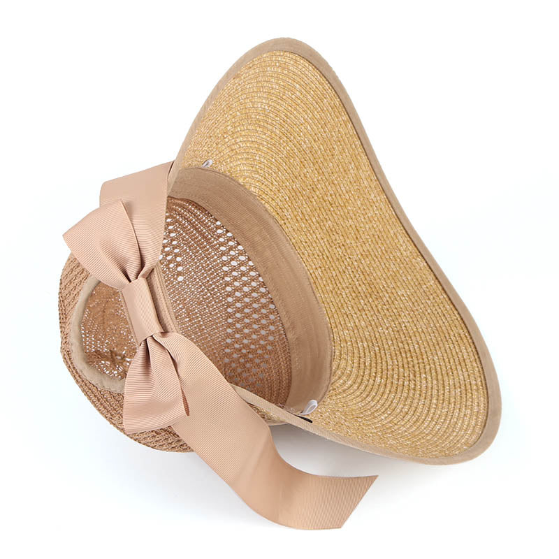 Beaira Summer Sun Hat Women Beach Accessories Wide Brim UV Protection Visor Sunshade Cap Ladies Bowknot Korean Panama Floppy Sunhat
