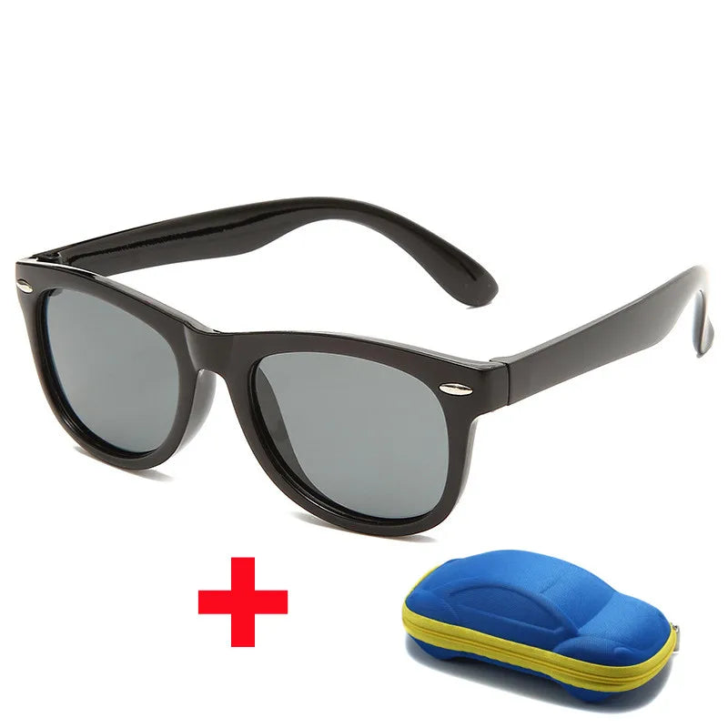 Beaira Baby Silicone Sunglasses with Glasses Box Boys Girls Outdoor Goggles Sun Glasses AC Lens Safety Glasses and Cases Gift for Kids
