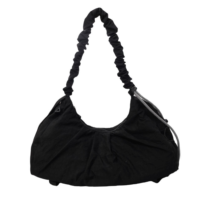 Beaira Foldable Lightweight Cloud Bag, Lazy Style Large Capacity Dumpling Bag, Solid Color Custom Embroidery Commuting Crossbody Bag
