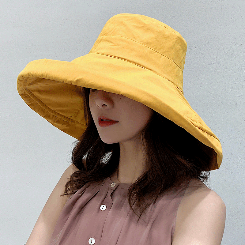 Beaira Women's Hat Bucket hat Panamanian Women Four Seasons Fisherman Hat Big Brim Hat Double-Sided Fisherman Hat Sun Visor Cap