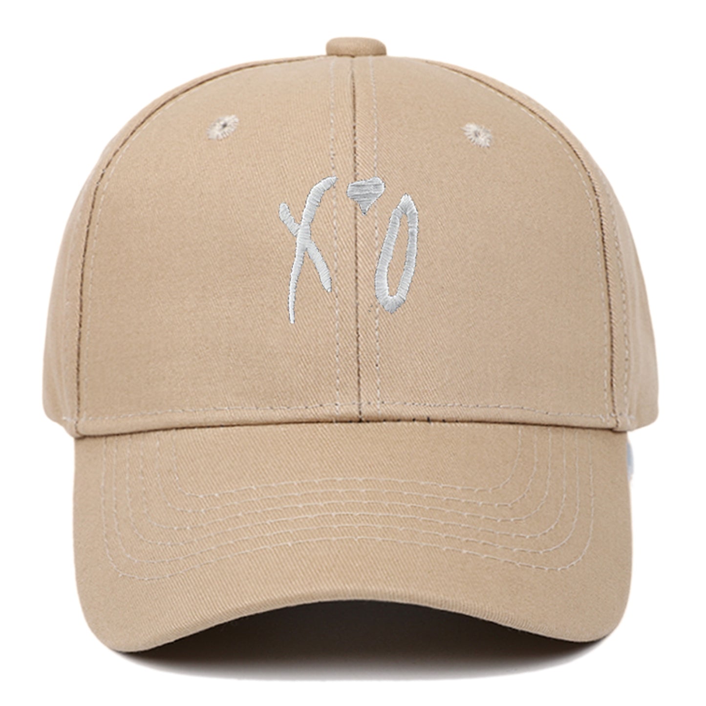 Beaira New Love Hat XO Embroidered Baseball Hat Pure Cotton Hard Top Sunshade Hat Outdoor Leisure Hat