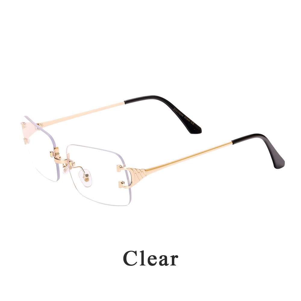 Beaira rimless sunglasses UV400 fashion square metal glasses for men women designer man's brand sun shades for outdoor