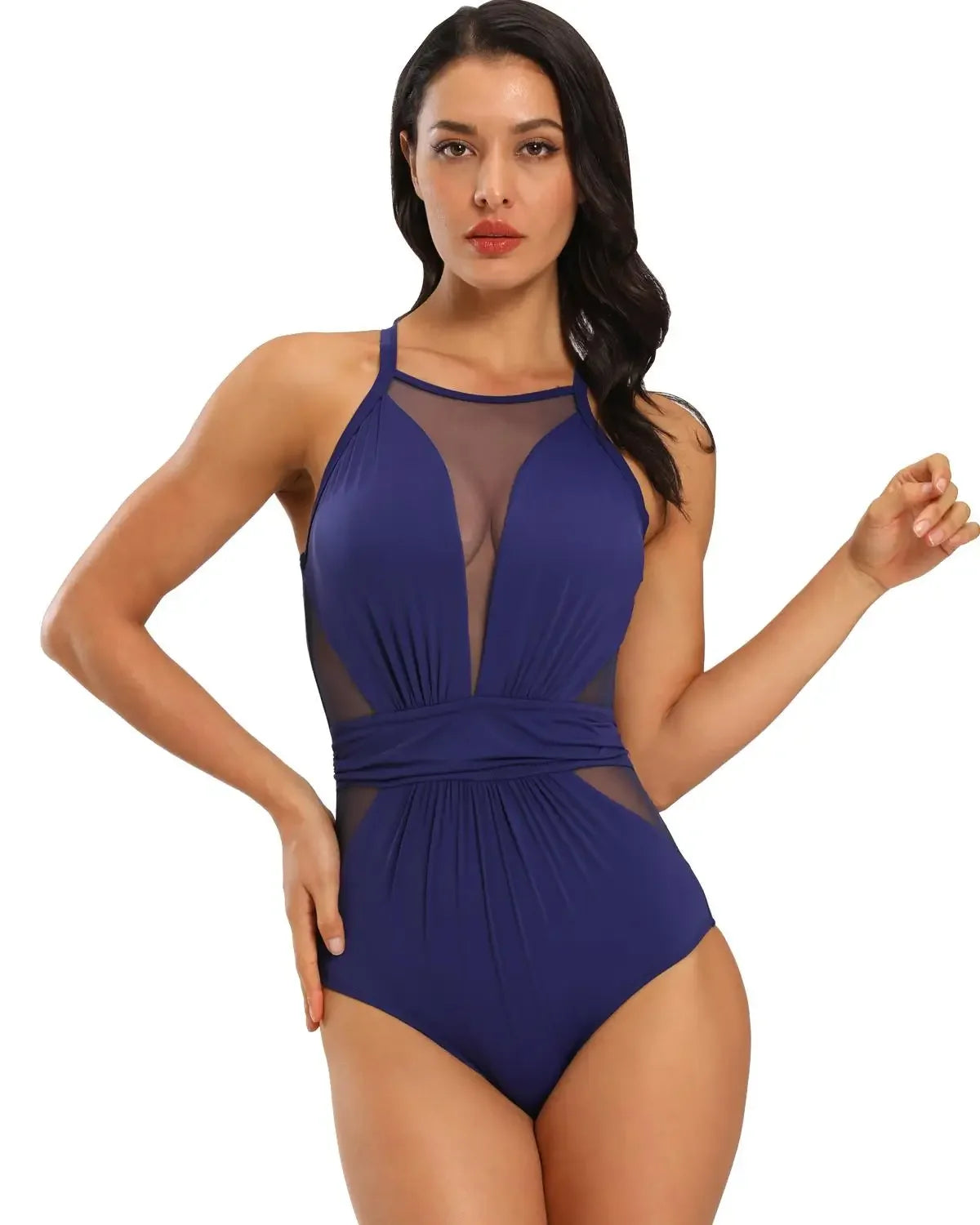 Beaira Women's Girls One Piece Swimsuits Tummy Control Swimwear Mesh Monokini Bathing Suits for Women Bikini