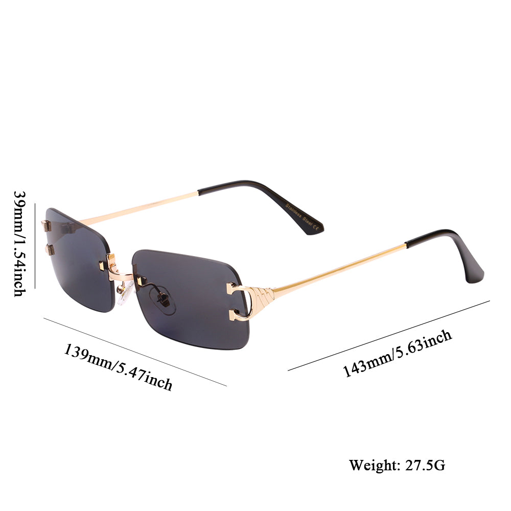 Beaira rimless sunglasses UV400 fashion square metal glasses for men women designer man's brand sun shades for outdoor