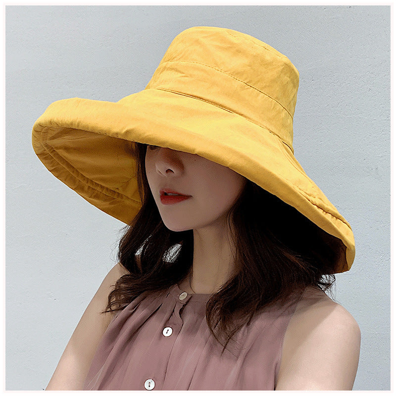 Beaira Women's Hat Bucket hat Panamanian Women Four Seasons Fisherman Hat Big Brim Hat Double-Sided Fisherman Hat Sun Visor Cap