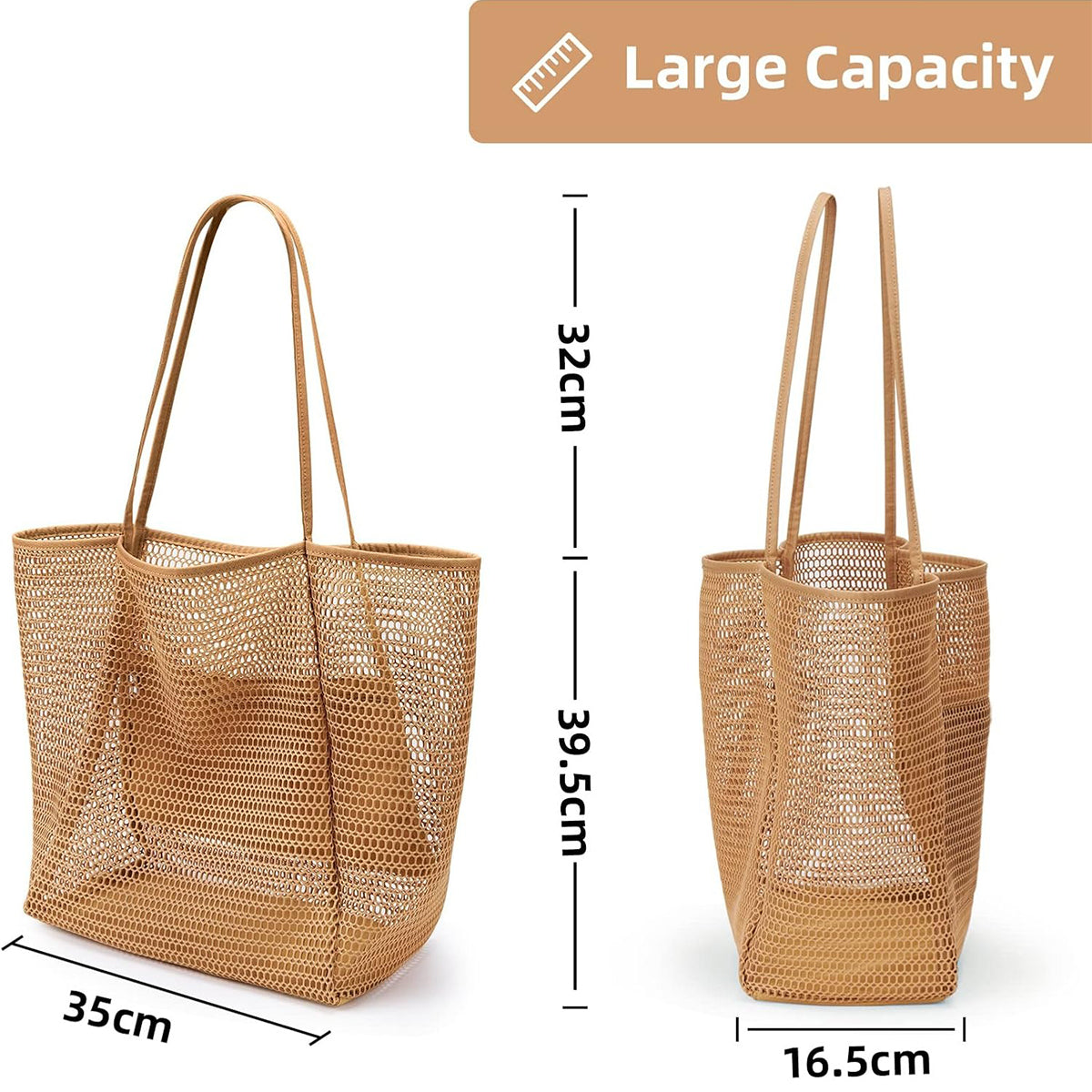 Beaira Mesh Beach Tote Womens Shoulder Handbag,Women's Portable Washing and Swimming Clothing Storage Bag