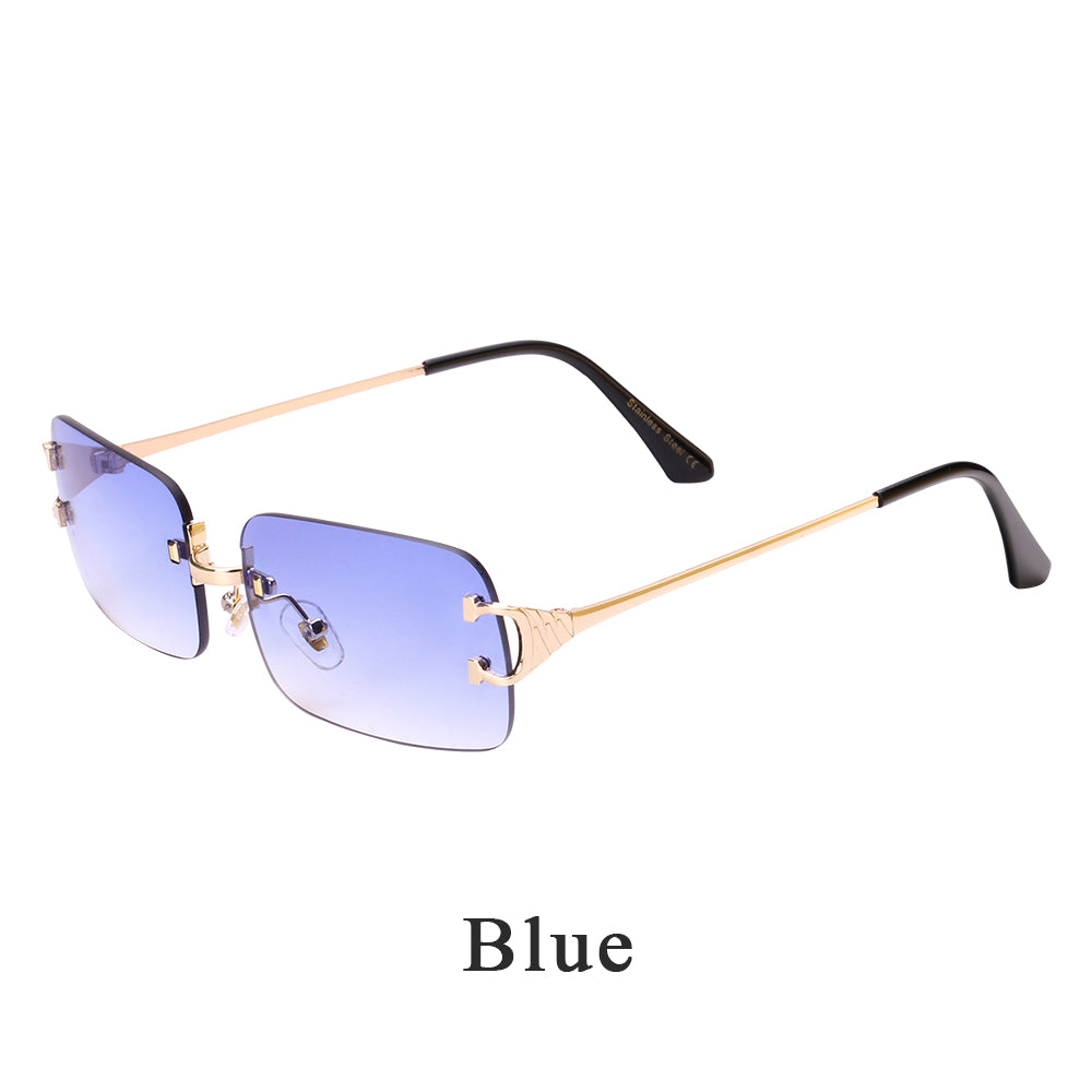 Beaira rimless sunglasses UV400 fashion square metal glasses for men women designer man's brand sun shades for outdoor