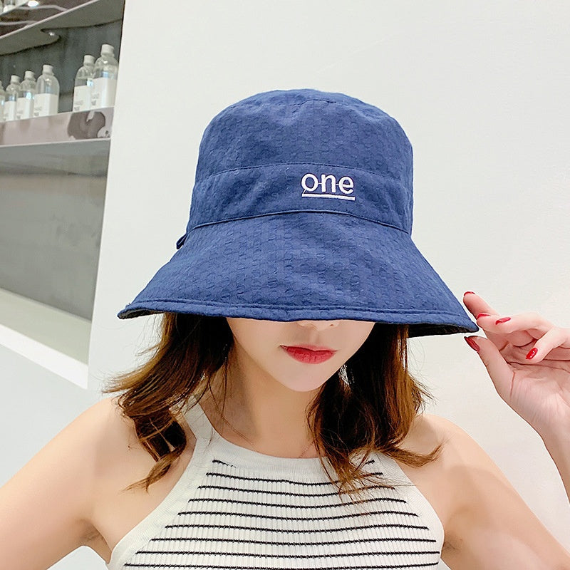 Beaira Womens ‘ONE‘ Letter Embroidery Double-Sided Cotton Bucket Hat