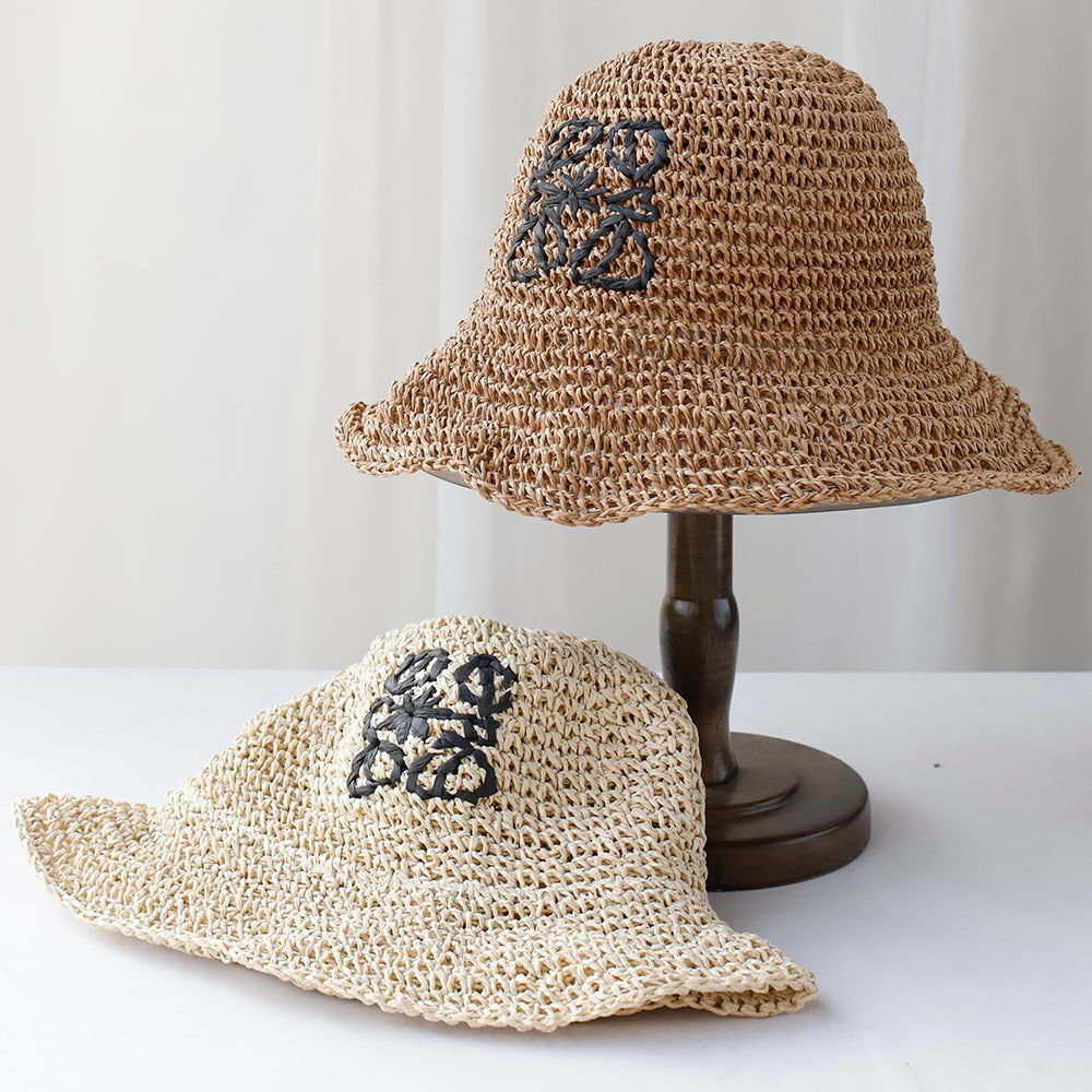 Beaira NEW high quality Handmade stripe Sun Hat Floppy Summer Hats For Women Beach Panama Straw Dome Bucket Hat Femme Shade Hat