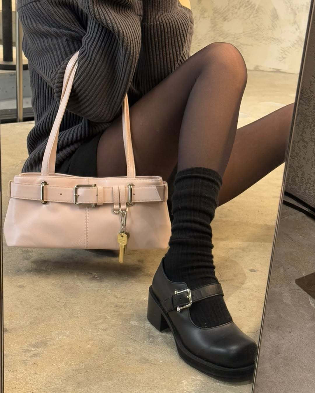 Beaira Niche OS bag, OI bag, baguette key bag, retro belt, underarm bag, sweet and cool large-capacity versatile cowhide shoulder bag