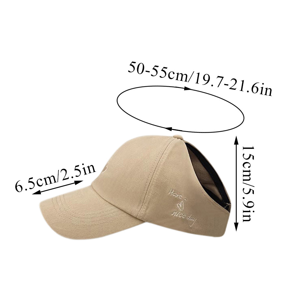 Beaira Children Girls Ponytail Baseball Caps Sun Hats Baseball Caps Adjustable Solid Color Love Heart Designs Peaked Caps Hat