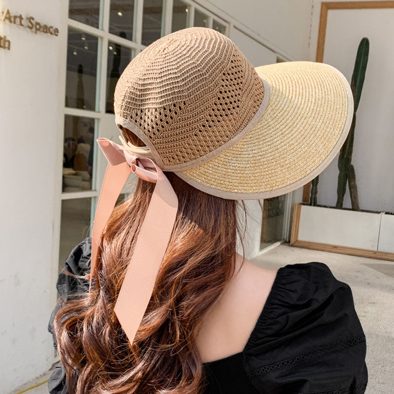 Beaira Summer Sun Hat Women Beach Accessories Wide Brim UV Protection Visor Sunshade Cap Ladies Bowknot Korean Panama Floppy Sunhat