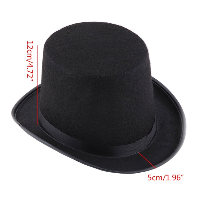 Beaira Top Hat for Adult/Teens Cylinder Hat Prom Carnivals Party Costume Black Magician Hat for Carnivals Show Party
