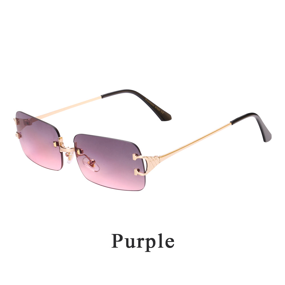Beaira rimless sunglasses UV400 fashion square metal glasses for men women designer man's brand sun shades for outdoor